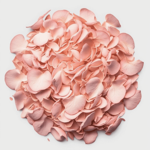 Pastel bright pink rose petal pile